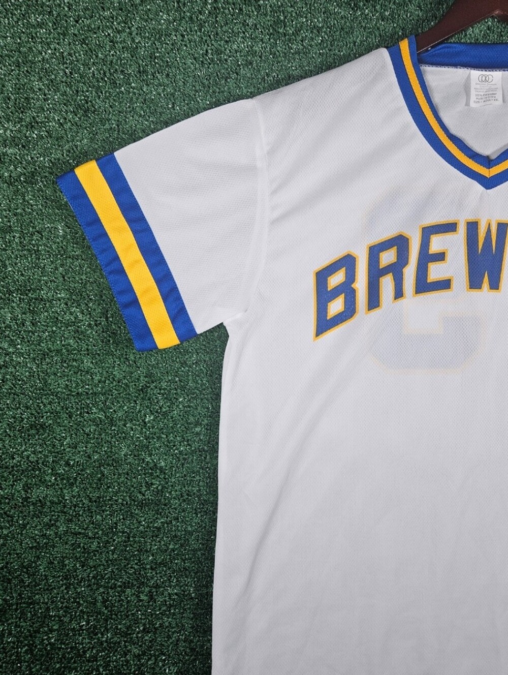 Milwaukee Brewers MLB Baseball Jersey / Colorway - White, Blue, & Yellow / XXL - Picture 7 of 14
